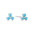 Silver Lab Created Turquoise Lotus Stud Earrings
